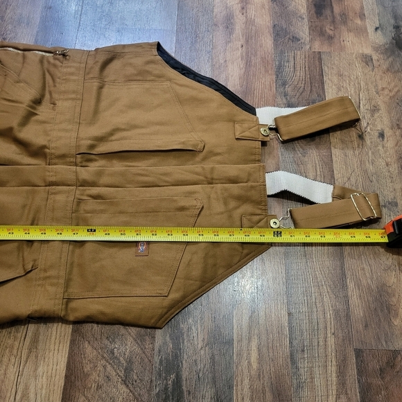 Dickies Men's Brown Duck Insulated Bib Overalls Size Large - Tall - Picture 6 of 12